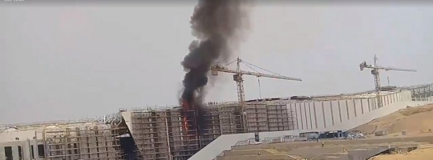 Exclusive Footage Shows Grand Egyptian Museum Catching Fire!