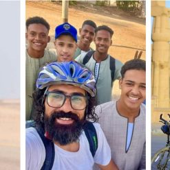 من القاهرة لأسوان بالعجلة!.. رحلة شاب مصري بيحتفل بافتتاح المتحف المصري الكبير بطريقته الخاصة