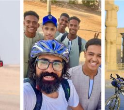 من القاهرة لأسوان بالعجلة!.. رحلة شاب مصري بيحتفل بافتتاح المتحف المصري الكبير بطريقته الخاصة