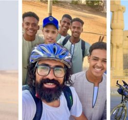 من القاهرة لأسوان بالعجلة!.. رحلة شاب مصري بيحتفل بافتتاح المتحف المصري الكبير بطريقته الخاصة