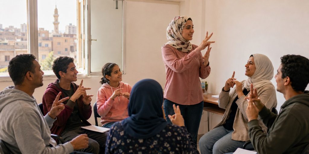 "Sign with Sarah".. An initiative to teach sign language to children and adults and facilitate communication with the deaf community