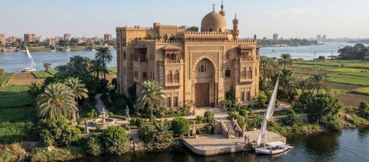 قصر البرنس نجيب عبد الله في جزيرة الدهب.. تحفة معمارية على الطراز المملوكي