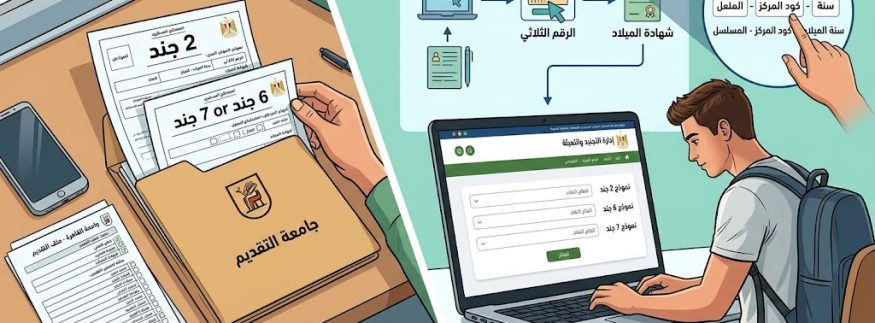 2 جند ولا 6 ولا 7؟ دليلك لاستمارات التجنيد المطلوبة في ملف تقديم الجامعة والمعاهد وإزاي تطلعها أونلاين وتوصلك لحد باب البيت